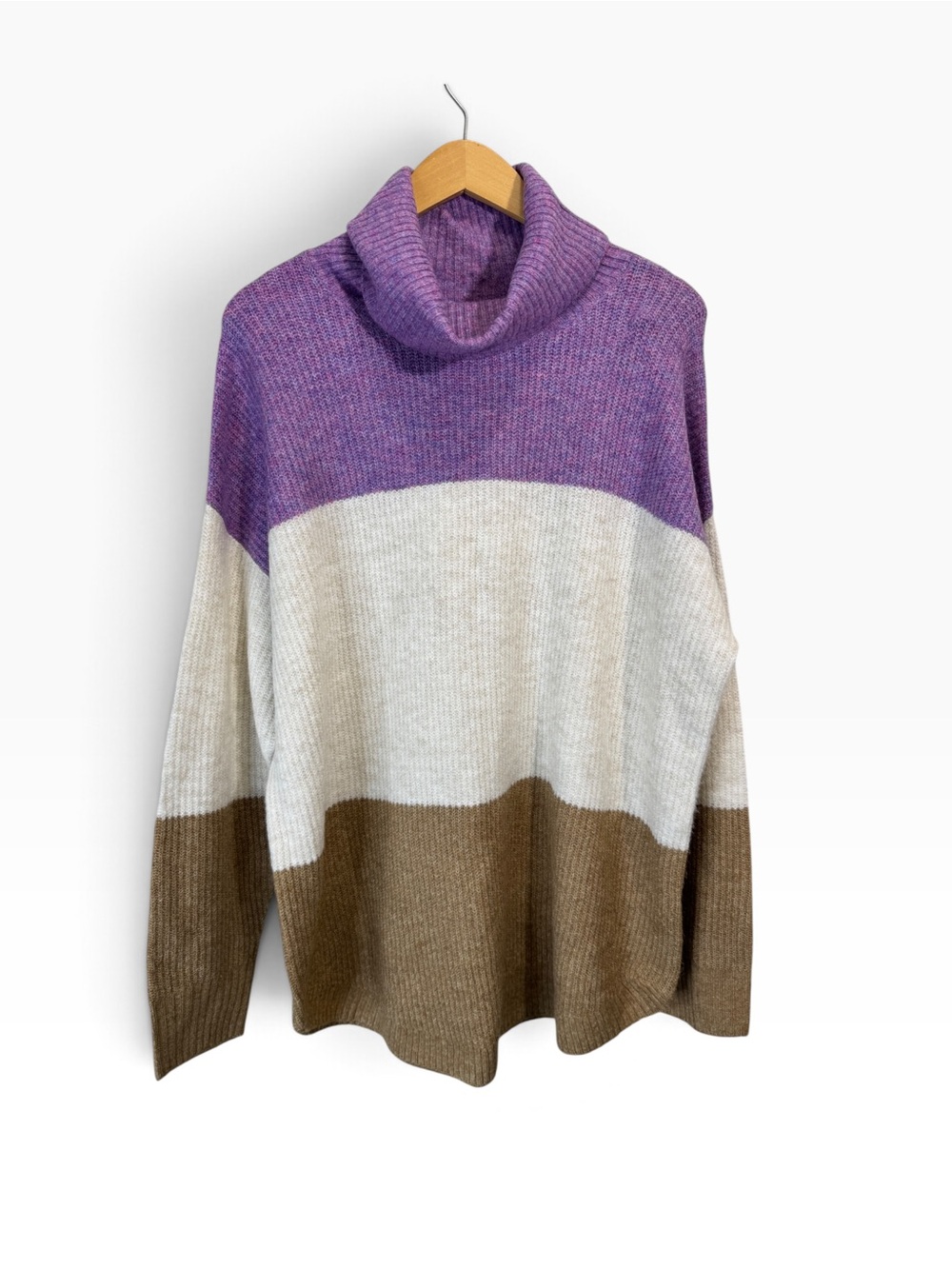 Reitmans Colorblock Ribbed Turtleneck Sweater Size XXL NWT